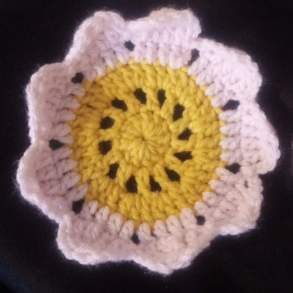 Hand made crochet flower coasters set of 4